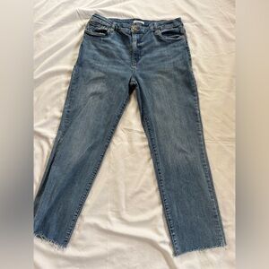 STS Blue Straight Leg Women's Jeans in Classic Denim with raw edge